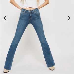 TOPSHOP Mid Blue Flared Jamie Jeans W 24 L 30